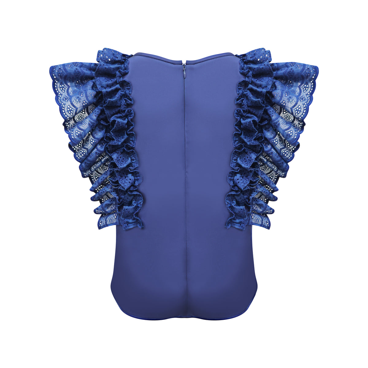 Timeless Pieces basic ruffle navy top (7665906778135)