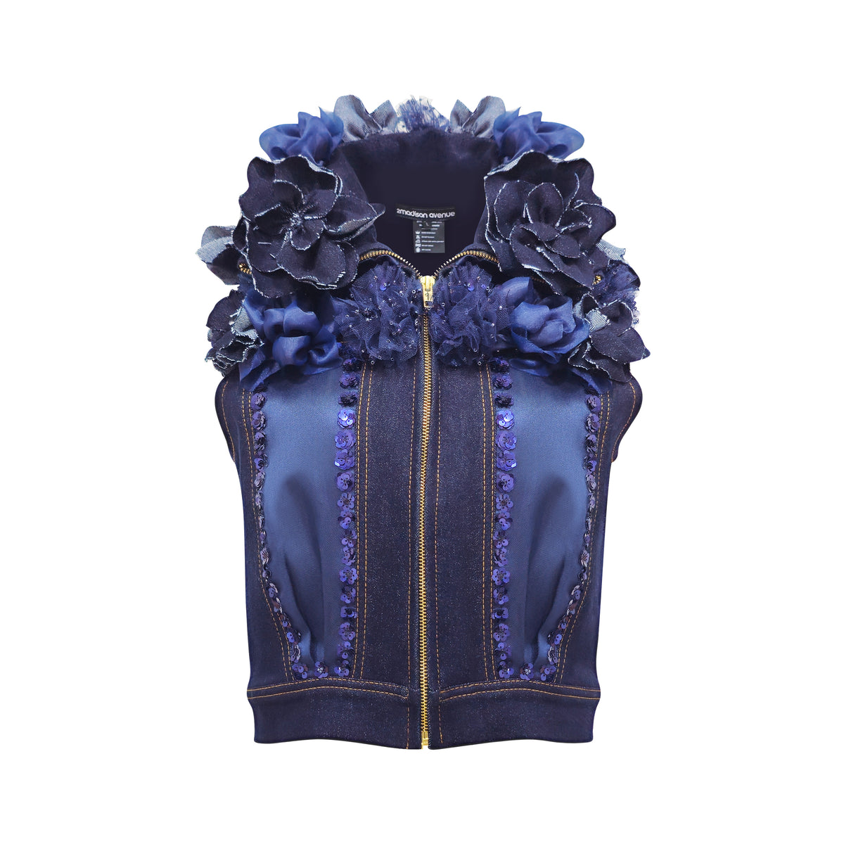 Timeless Pieces signature cropped fancy vest with roses (7666027397143)