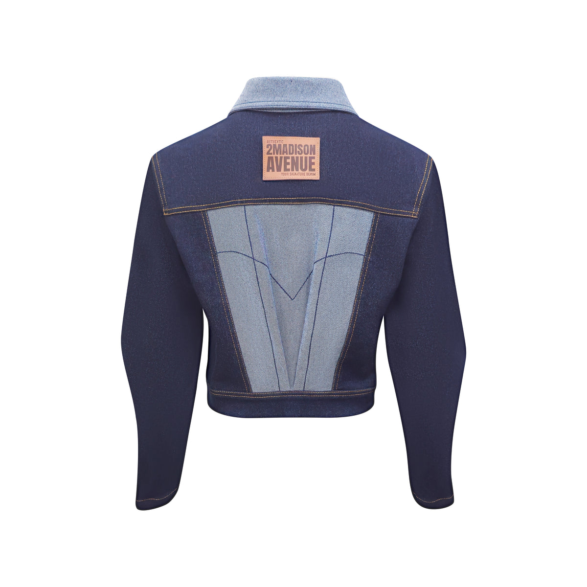 Timeless Pieces signature cropped denim jacket with chambray (7666085625879)