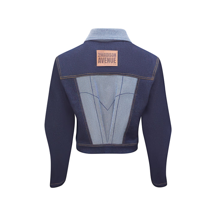Timeless Pieces signature cropped denim jacket with chambray (7666085625879)