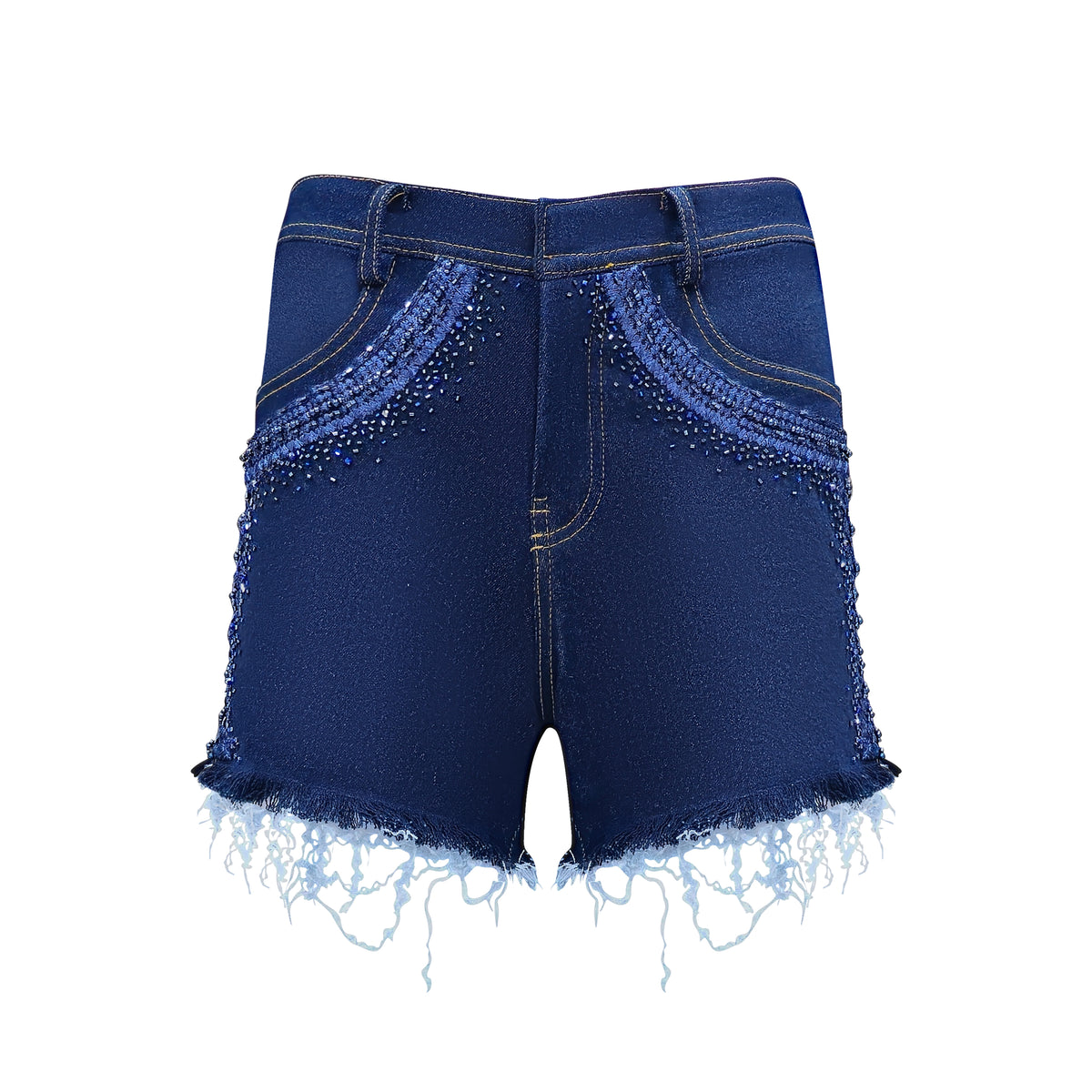 Signature Denim short pant with sequince (7666195726359)