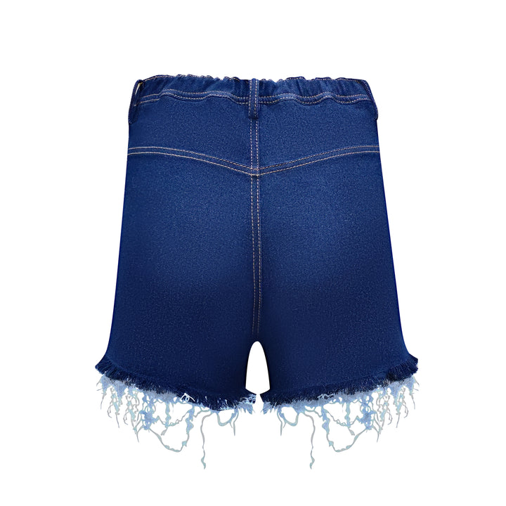 Signature Denim short pant with sequince (7666195726359)