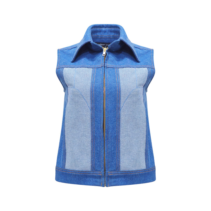 Signature Denim Light Blue fancy vest with chambray (7772538044439)
