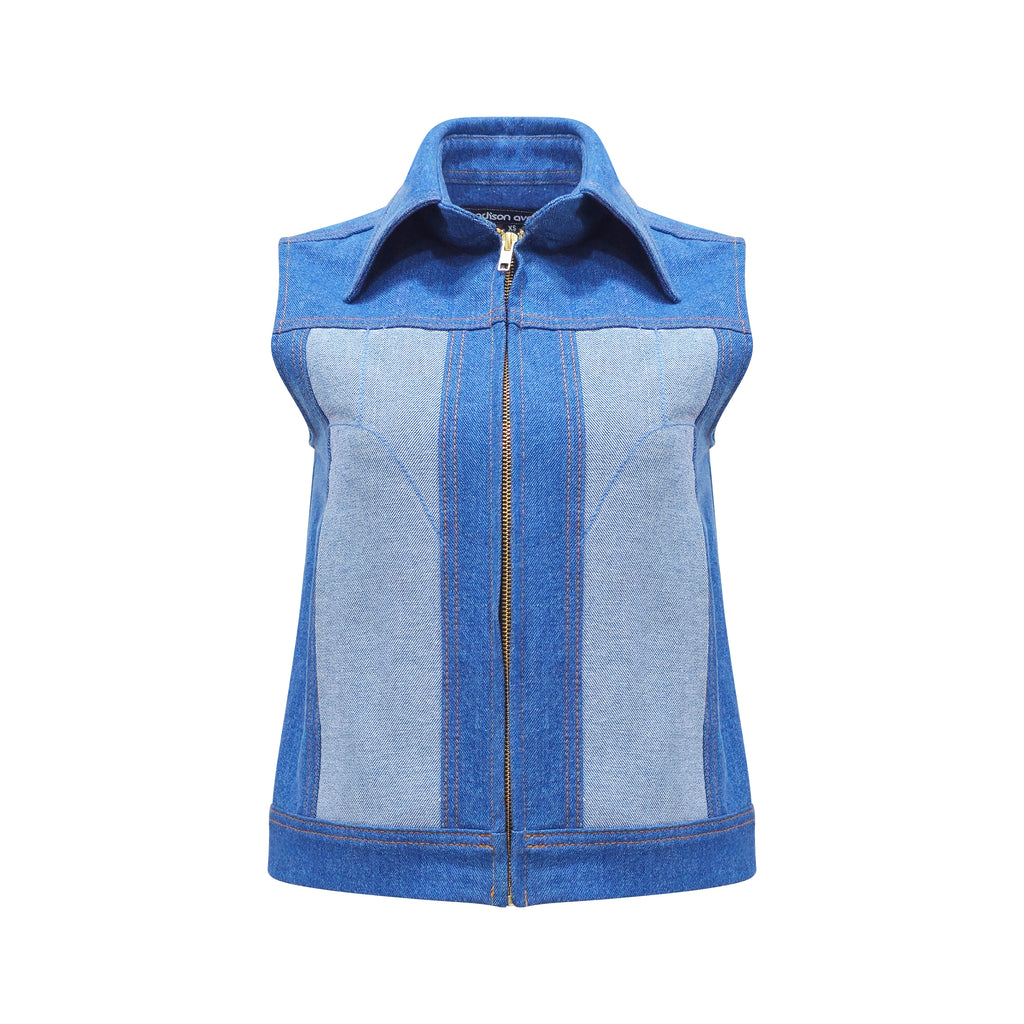 Signature Denim Light Blue fancy vest with chambray (7772538044439)