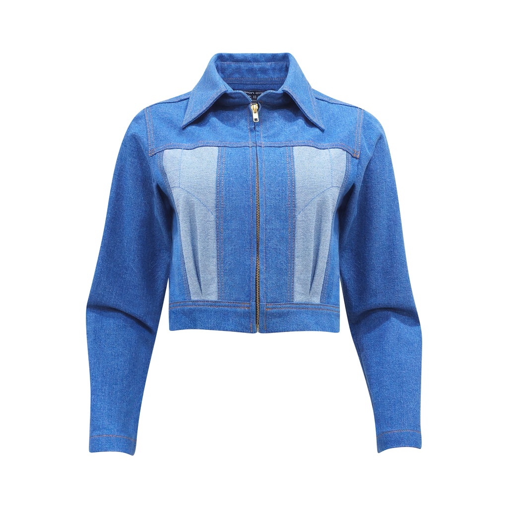 Signature Denim Light Blue cropped denim jacket (7772542042135)