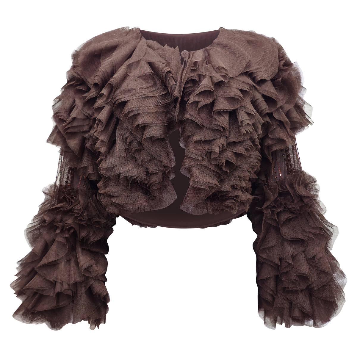 Destiny Curly ameera brown bolero - 2MADISONAVENUE.COM