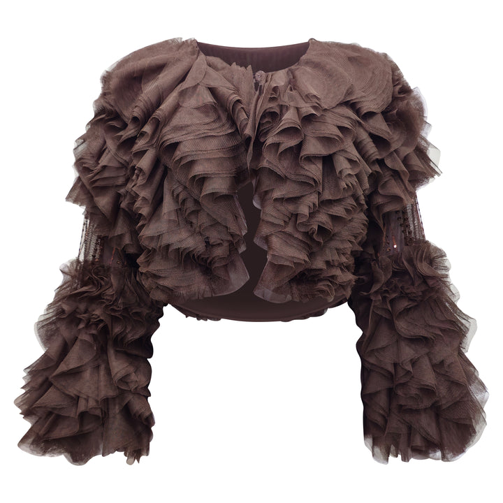 Destiny Curly ameera brown bolero - 2MADISONAVENUE.COM