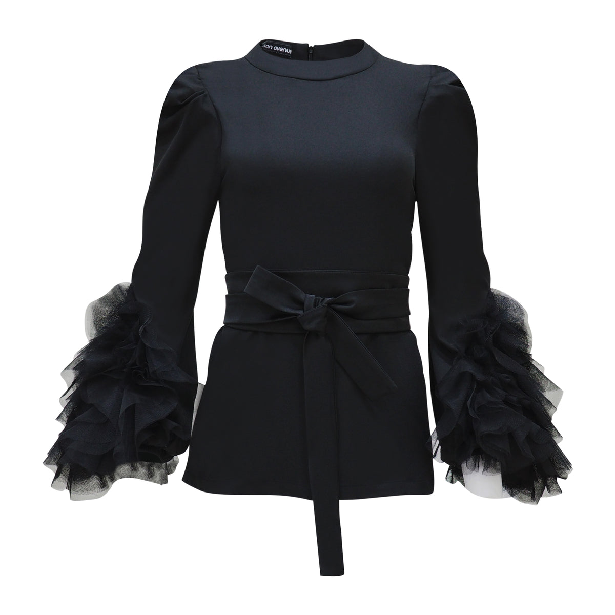 Becoming New Agnez in Black With Tulle Top - 2MADISONAVENUE.COM