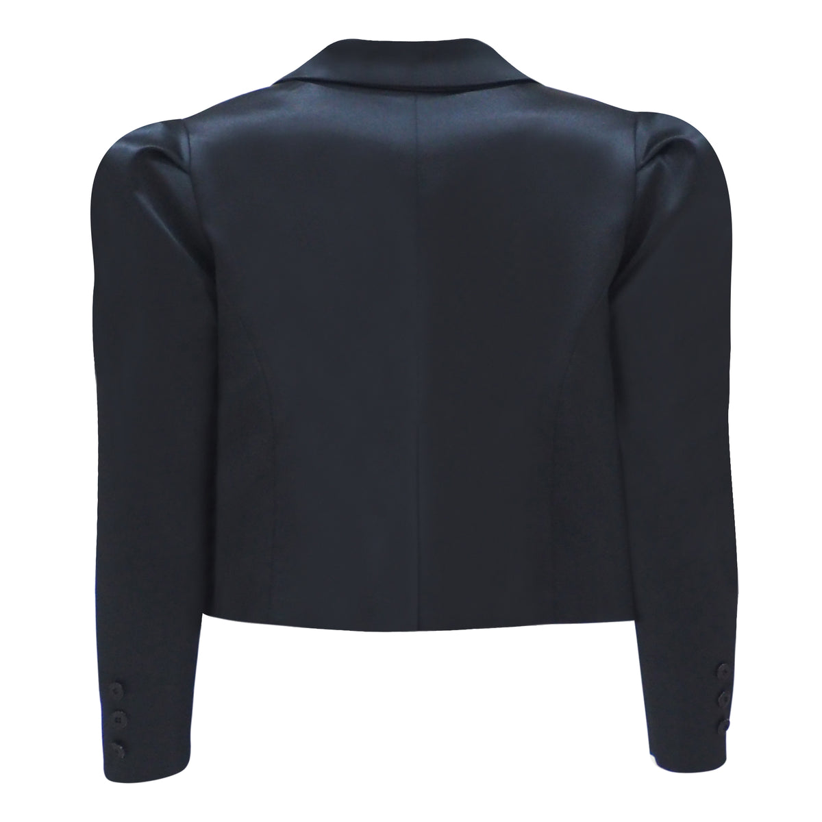 Agnez Cropped Black Jacket With Floy Crv - 2MADISONAVENUE.COM
