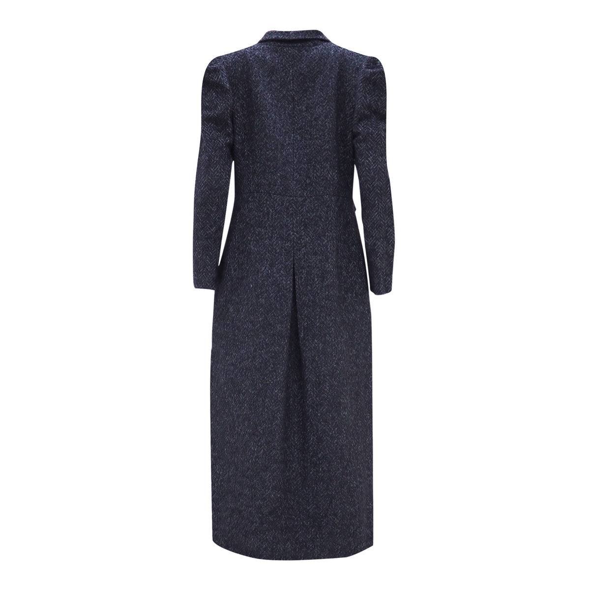 L'amour in Black Wool Long Blazer - 2MADISONAVENUE.COM