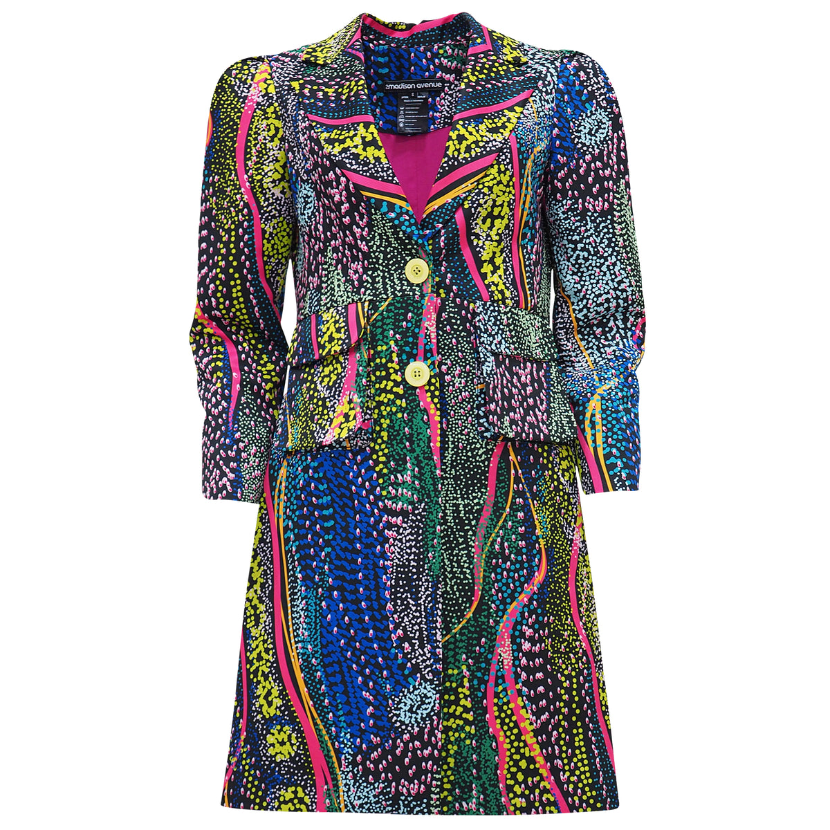 Becoming Dot Art Blue Mid-Length Blazer - 2MADISONAVENUE.COM