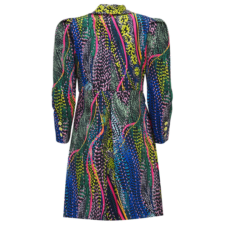 Becoming Dot Art Blue Mid-Length Blazer - 2MADISONAVENUE.COM