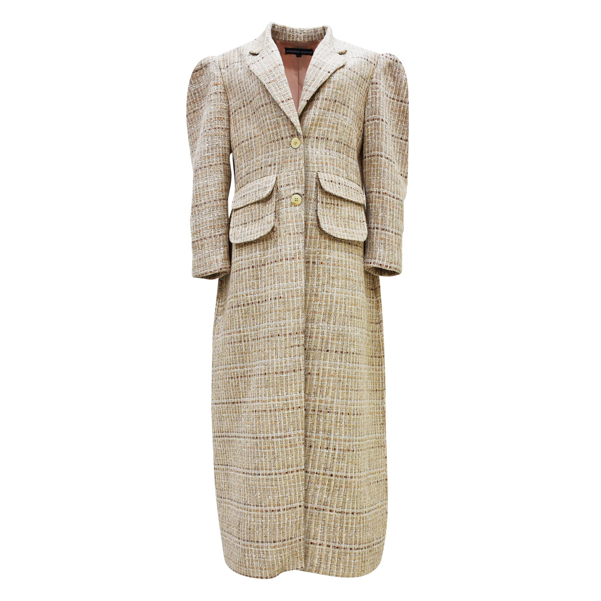 Signature Cream Wool Long Blazer - 2MADISONAVENUE.COM
