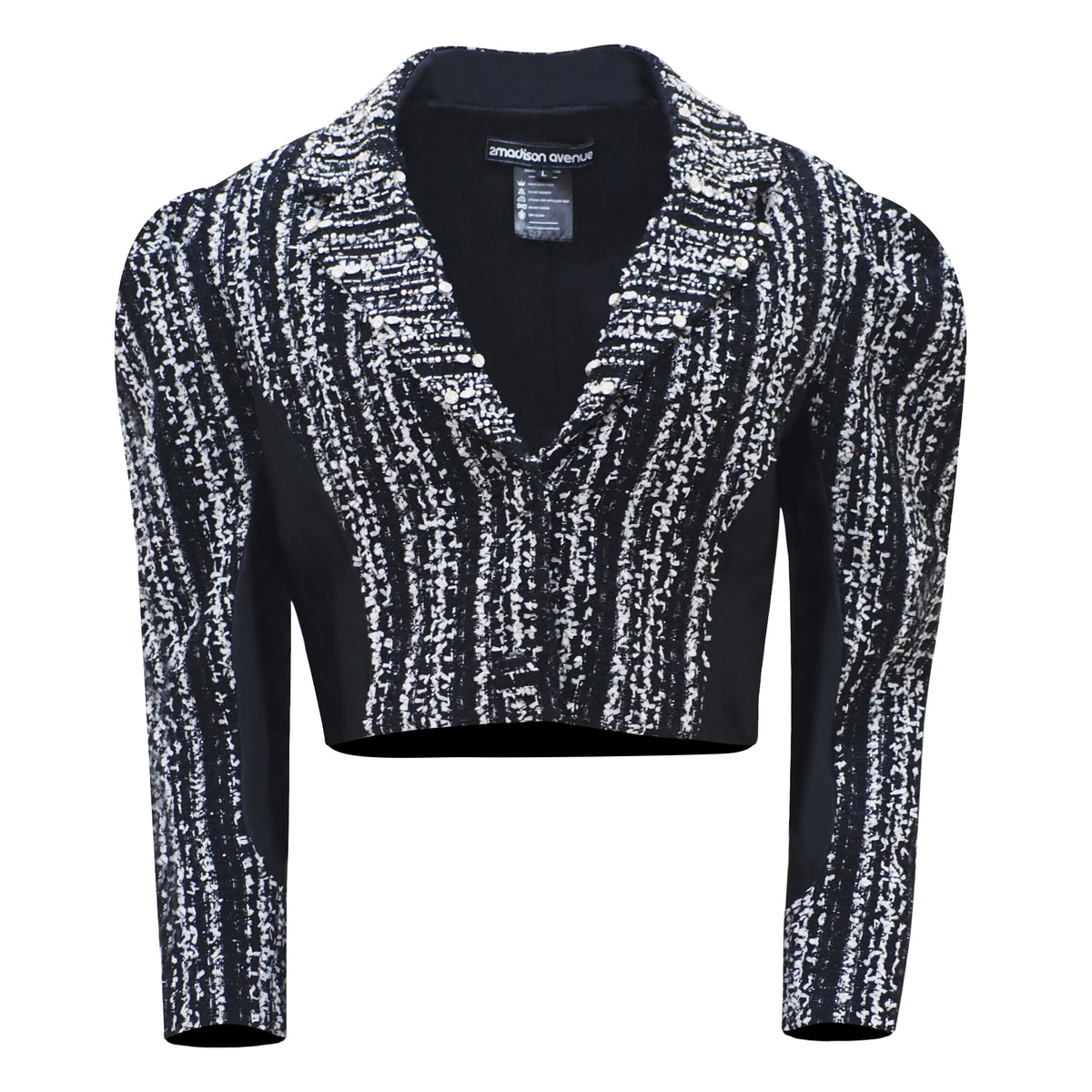 Multifabric Agnez Wool Black Blazer with sequin - 2MADISONAVENUE.COM