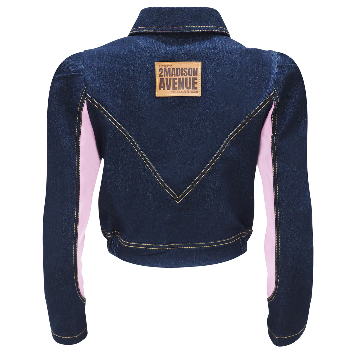 Agnez Cropped Blazer Denim Top - 2MADISONAVENUE.COM