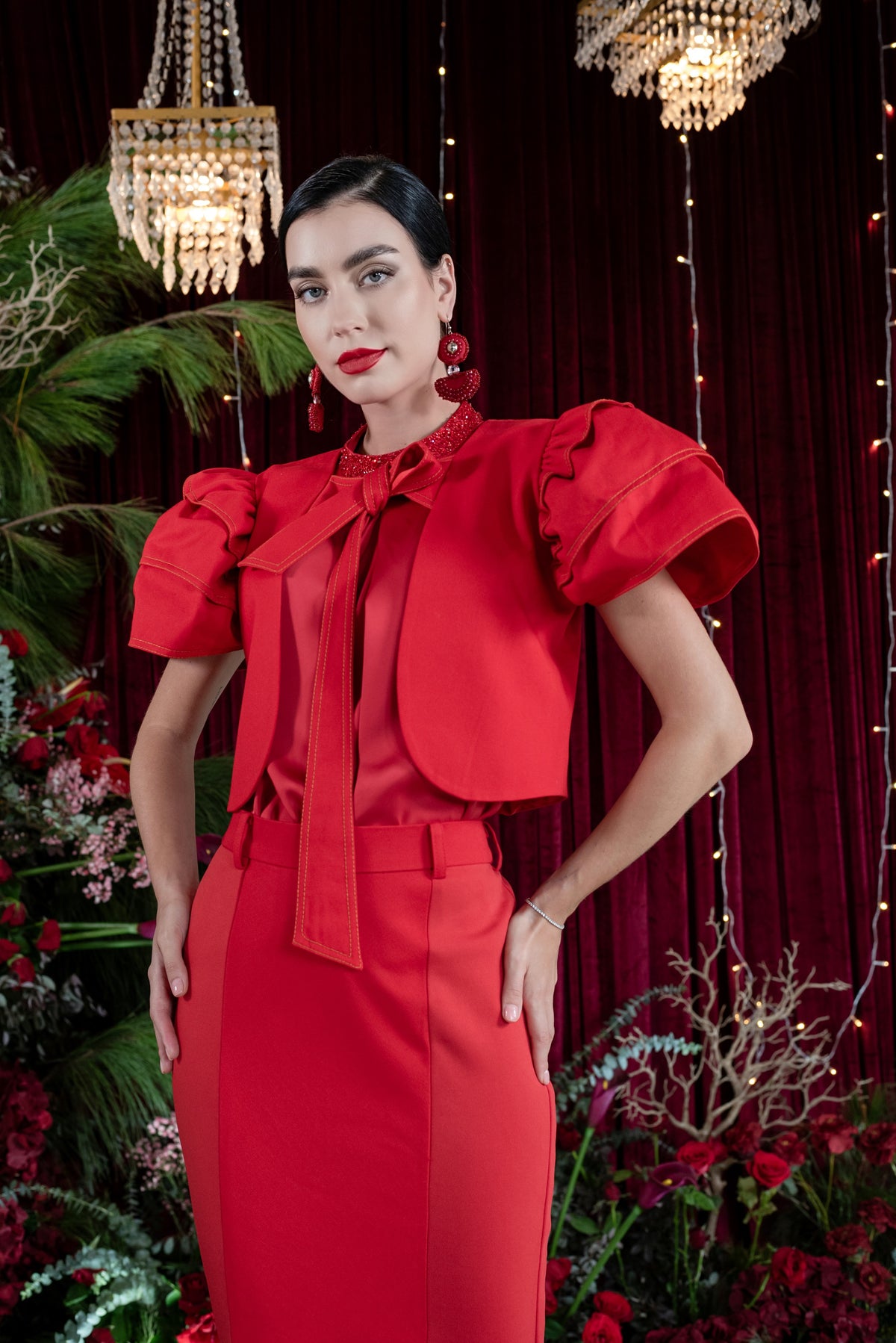 Signature Red twin set top - 2MADISONAVENUE.COM