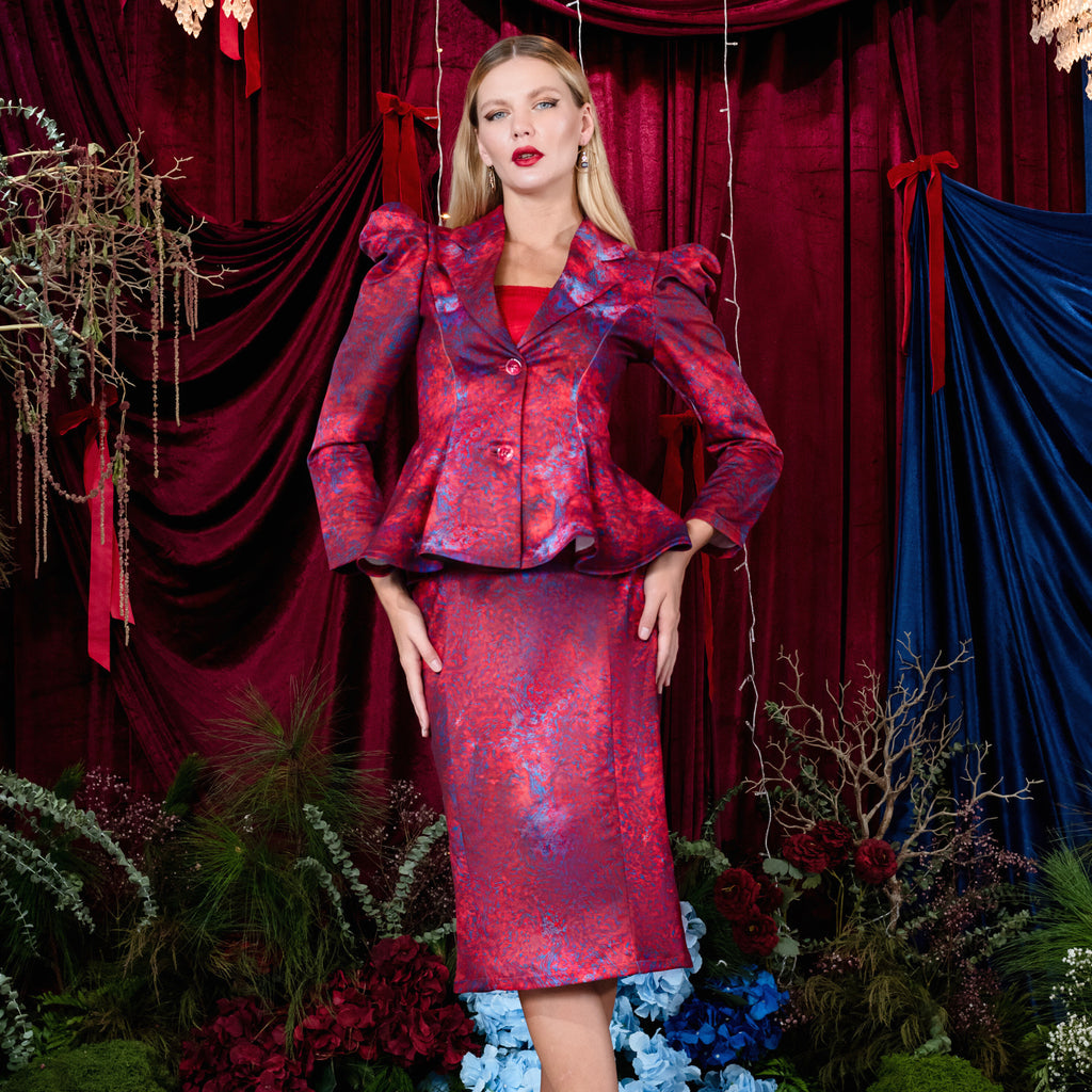 Moxie Abstract new samantha blazer top