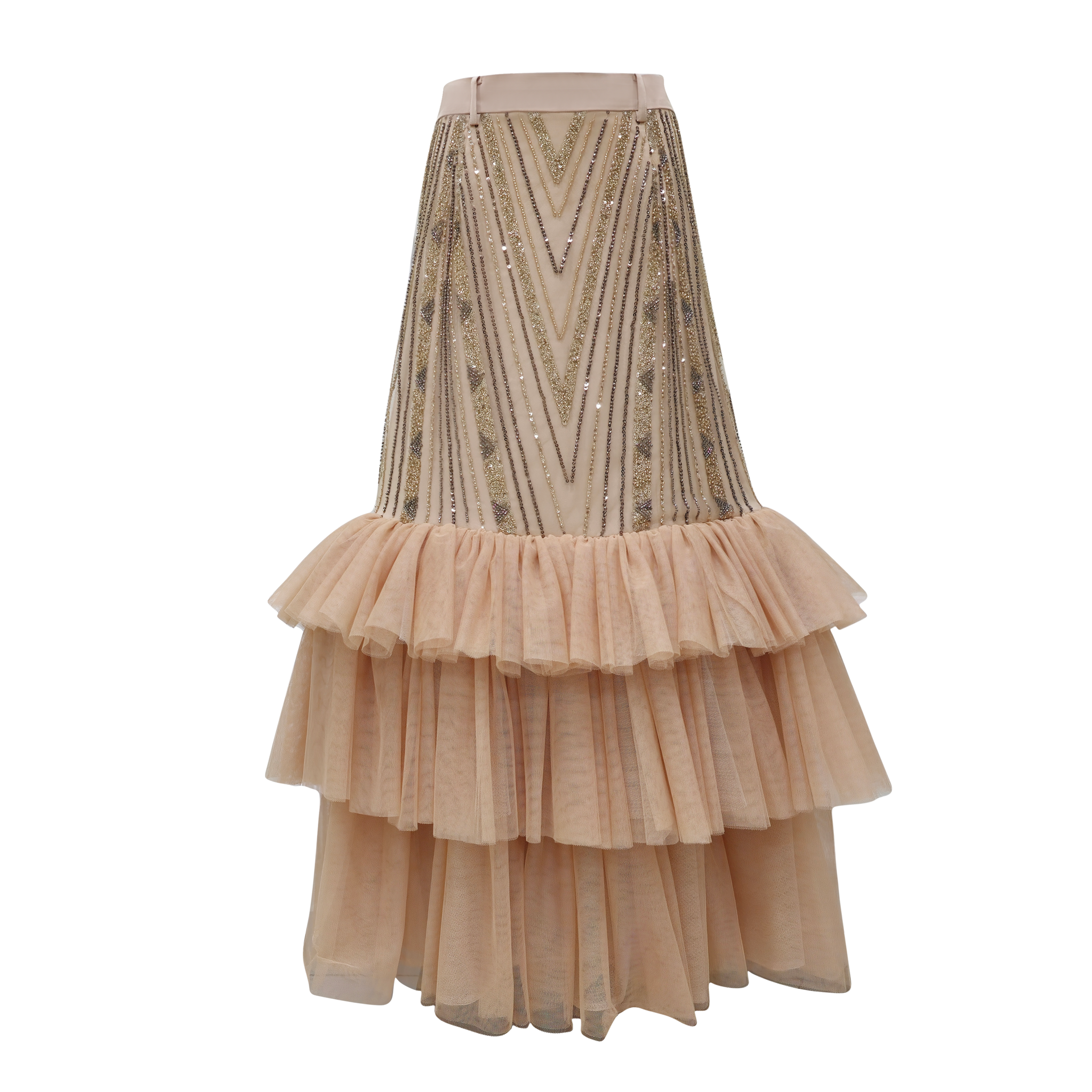L'Appartement】TULLE 2WAY FRILL SKIRT apricot double-layered L'Appartement】TULLE 2WAY FRILL SKIRT apricot double-layered