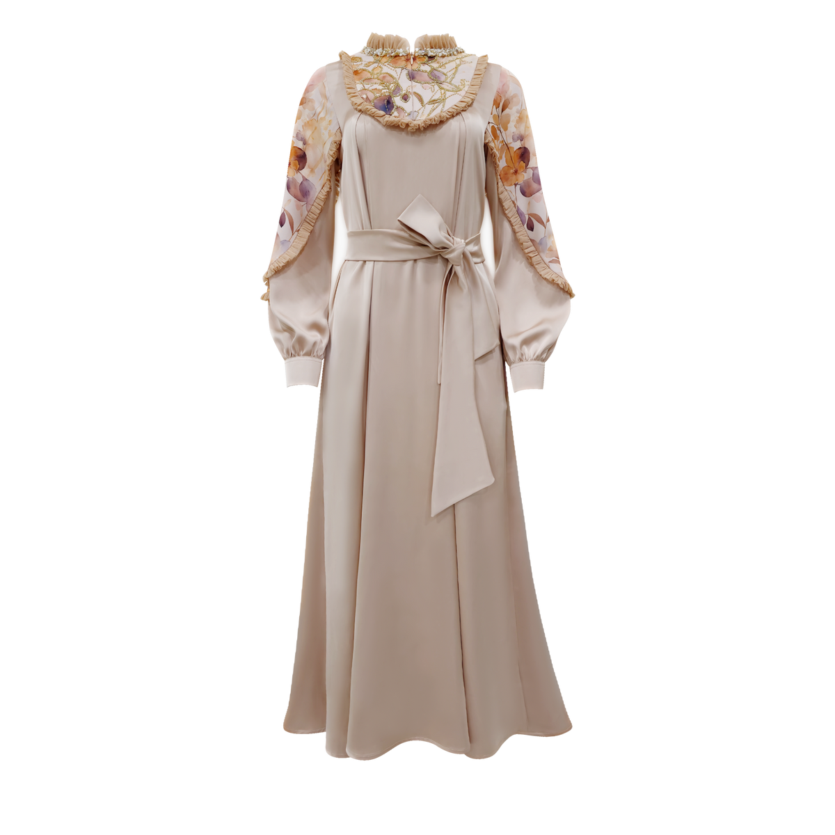 Mi Vida BL romantic beige long dress (7483139915799)