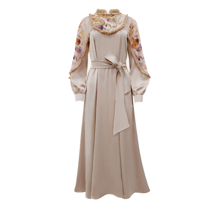 Mi Vida BL romantic beige long dress (7483139915799)
