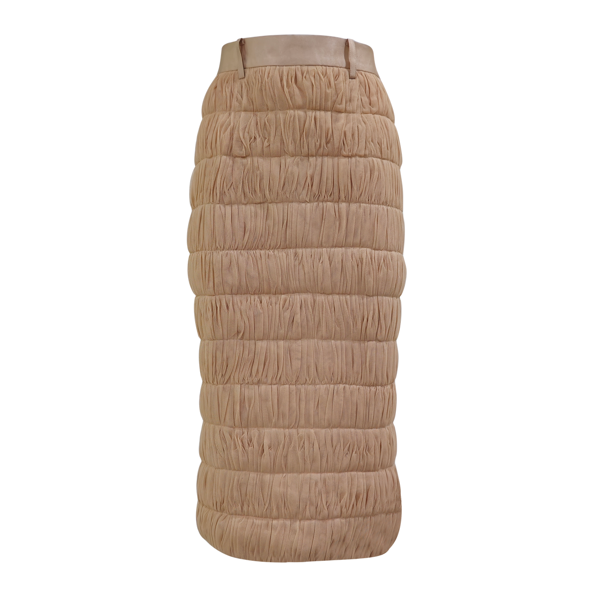 Mi Vida Beige royal tulle pencil skirt (7483147452439)