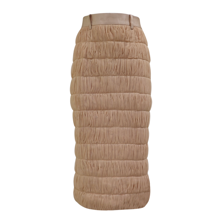 Mi Vida Beige royal tulle pencil skirt (7483147452439)