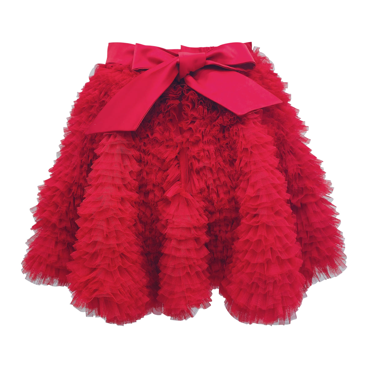 English Tulle mini red skirt (7425285619735)