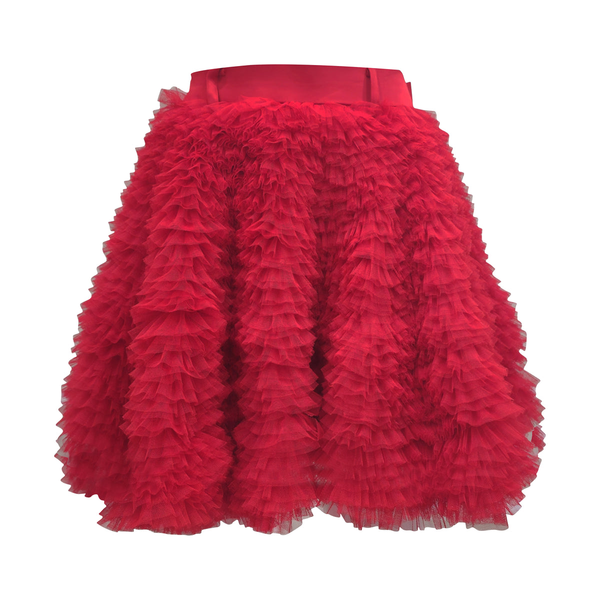 English Tulle mini red skirt (7425285619735)