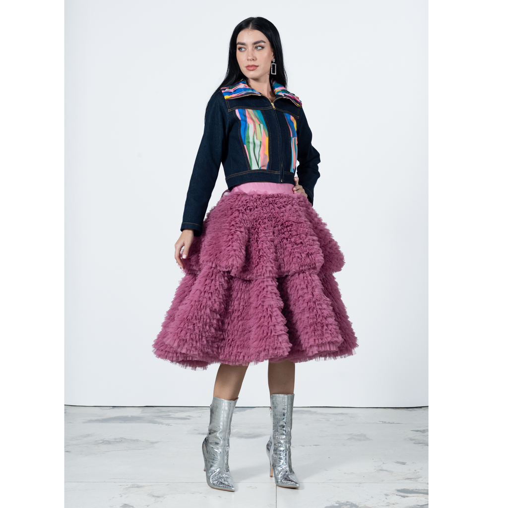 English Tulle Medium Tango Lilac Pink Skirt (6820618567703)