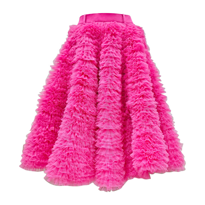 English Tulle medium rose pink skirt - 2MADISONAVENUE.COM