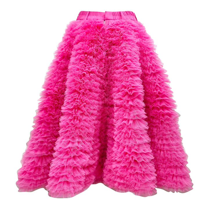 English Tulle medium rose pink skirt - 2MADISONAVENUE.COM