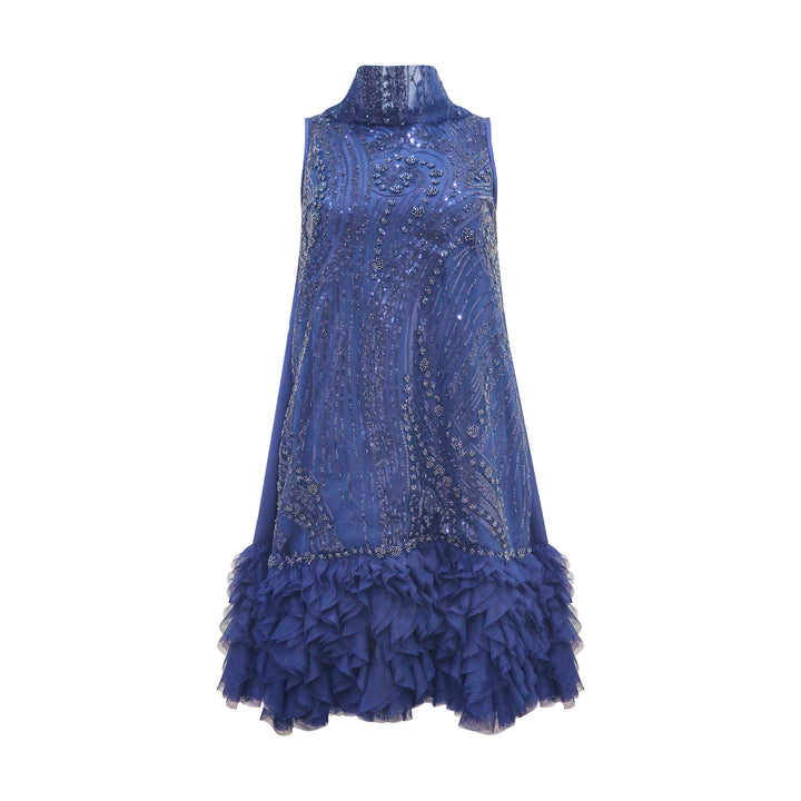 Timeless Pieces halter navy short dress (7766394699799)