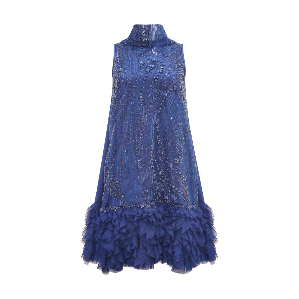 Timeless Pieces halter navy short dress (7766394699799)