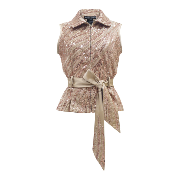 Timeless Pieces new fancy vest in beige - 2MADISONAVENUE.COM