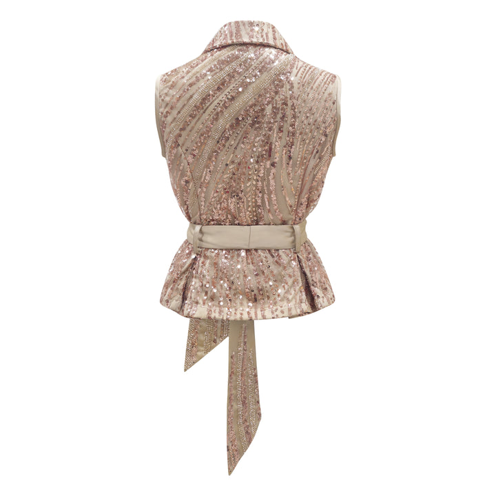 Timeless Pieces new fancy vest in beige - 2MADISONAVENUE.COM