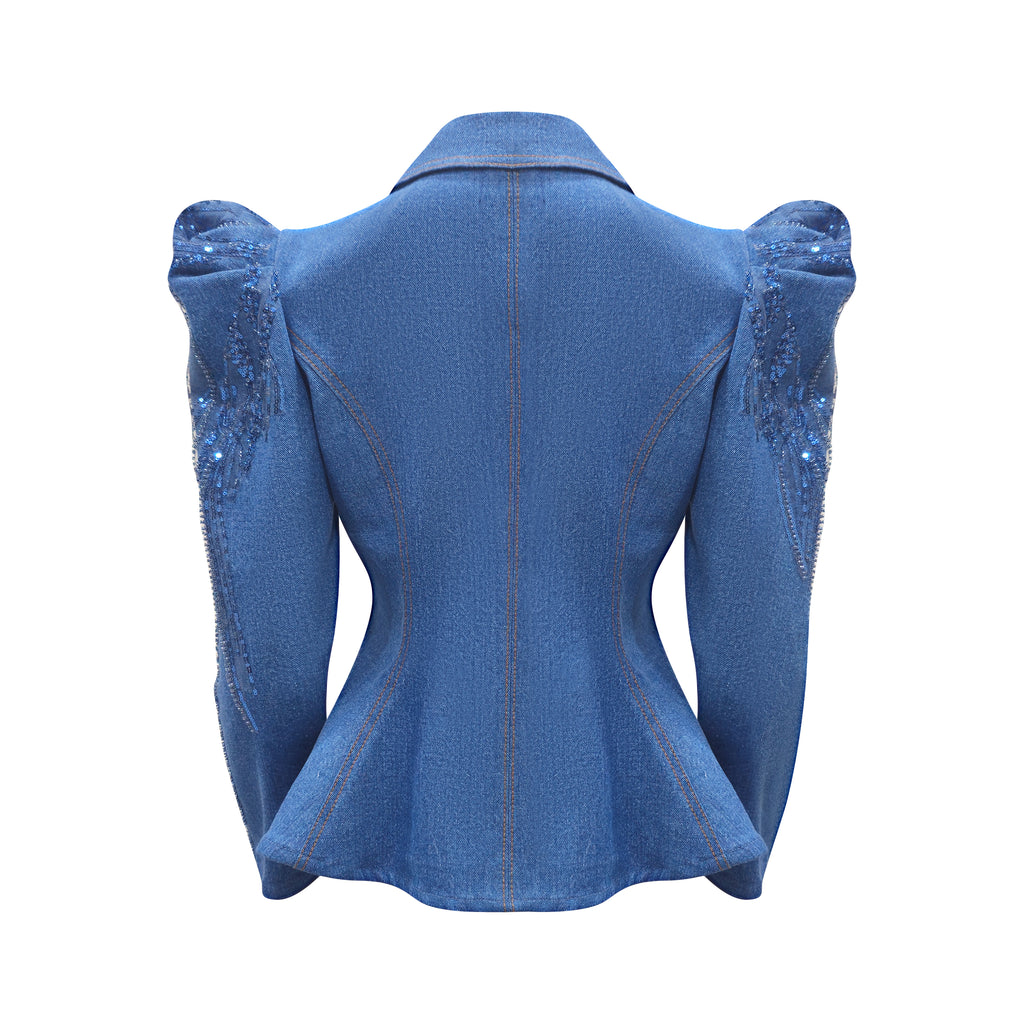Signature Denim Light Blue samantha blazer with sequin (7766384443415)