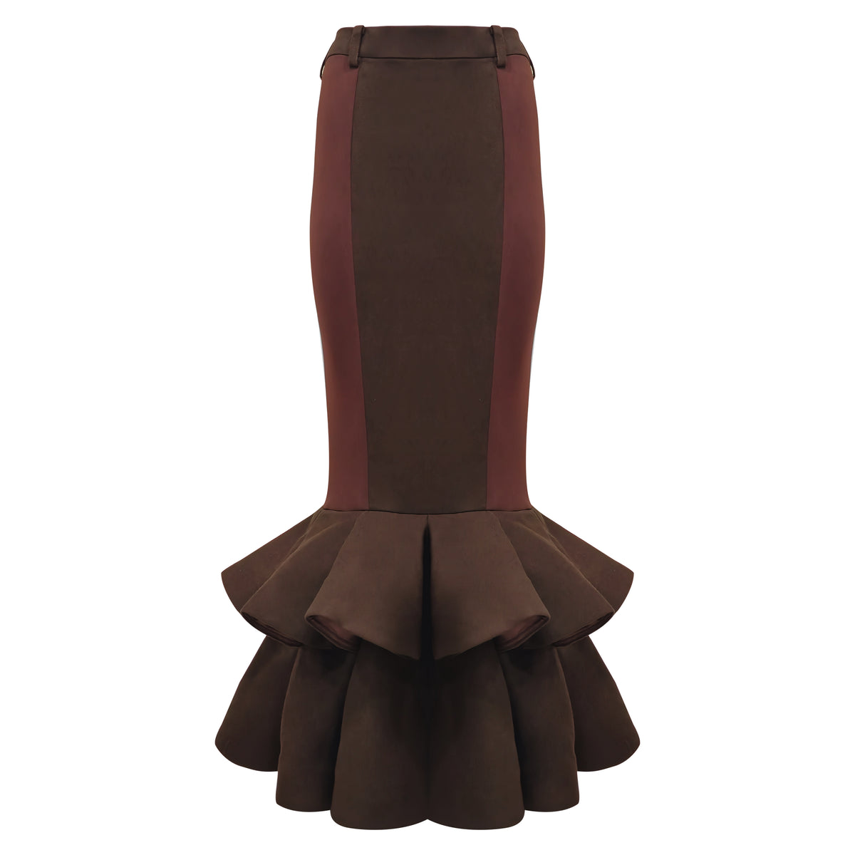 Bonita Signature Brown Carrie long skirt with flare - 2MADISONAVENUE.COM