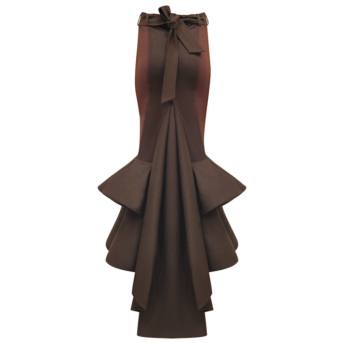 Bonita Signature Brown Carrie long skirt with flare - 2MADISONAVENUE.COM