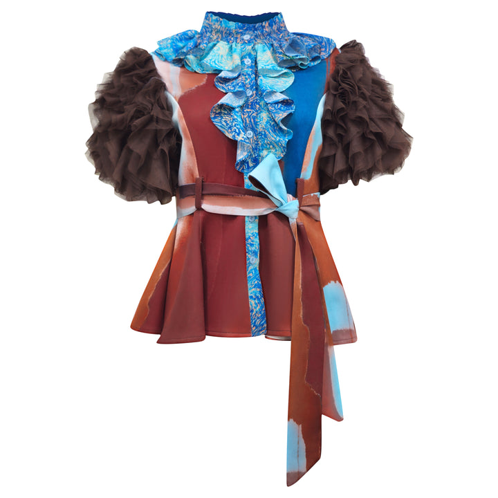 Bonita AP Brown new agnes tulle top - 2MADISONAVENUE.COM