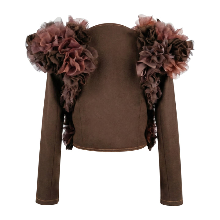 Bonita Signature destiny bolero with flower applique - 2MADISONAVENUE.COM