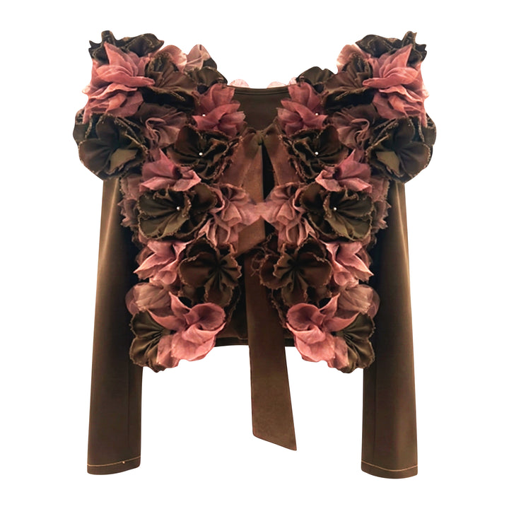Bonita Signature destiny bolero with flower applique - 2MADISONAVENUE.COM
