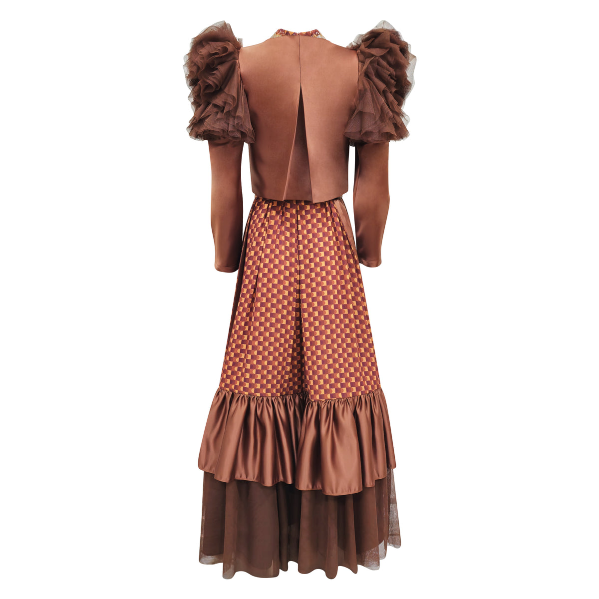 BonitaGo Brown new hasna twin set dress - 2MADISONAVENUE.COM