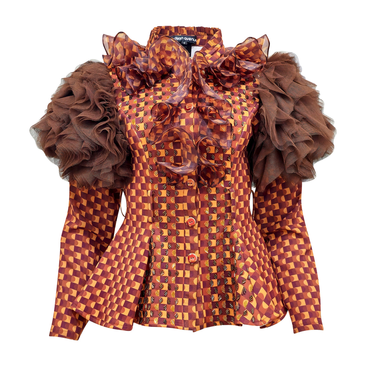 BonitaGo Brown new miranda glam tulle top - 2MADISONAVENUE.COM