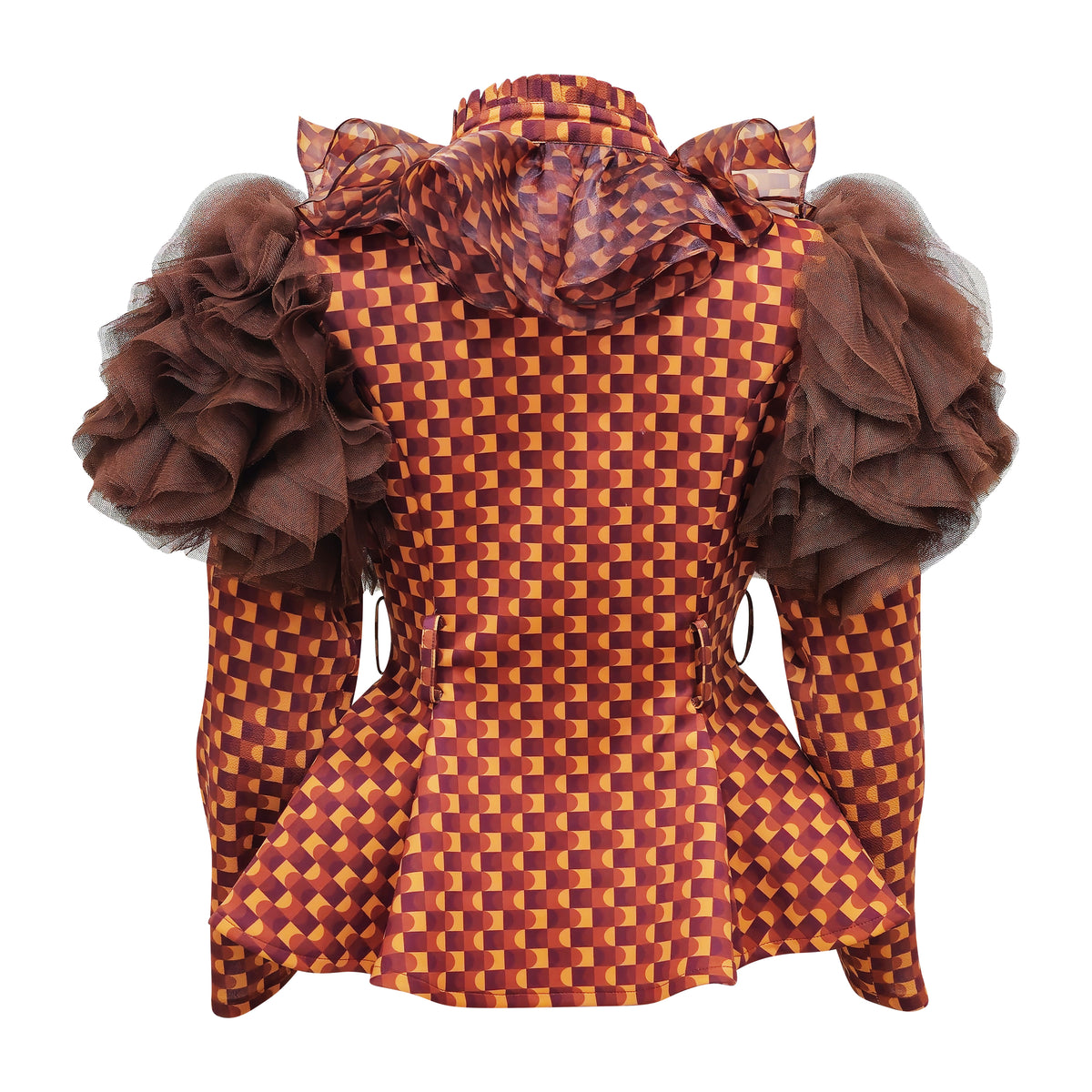 BonitaGo Brown new miranda glam tulle top - 2MADISONAVENUE.COM