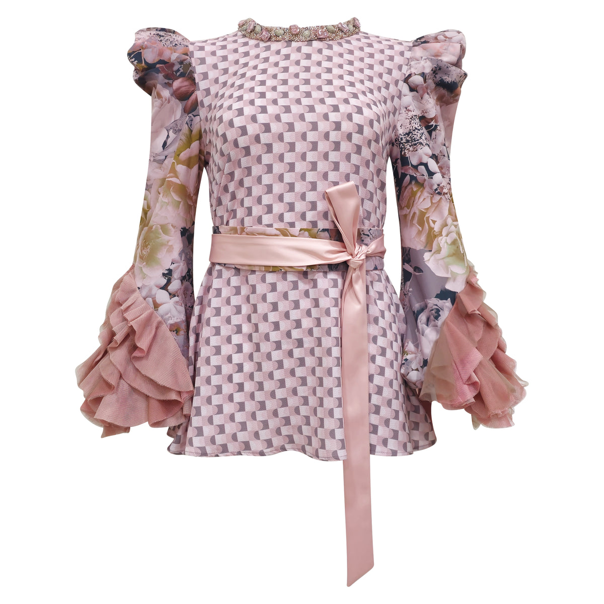 BonitaGo Platinum new agnez top with tulle - 2MADISONAVENUE.COM
