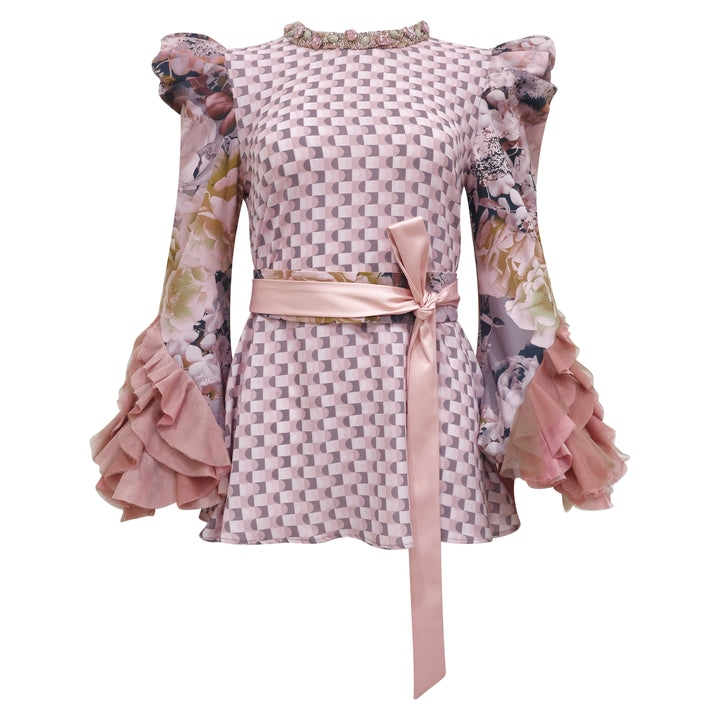 BonitaGo Platinum new agnez top with tulle - 2MADISONAVENUE.COM