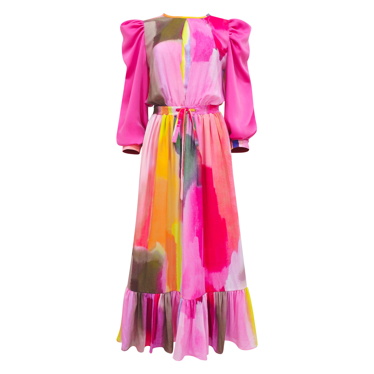 Bonita AP Pink adela pink long dress - 2MADISONAVENUE.COM