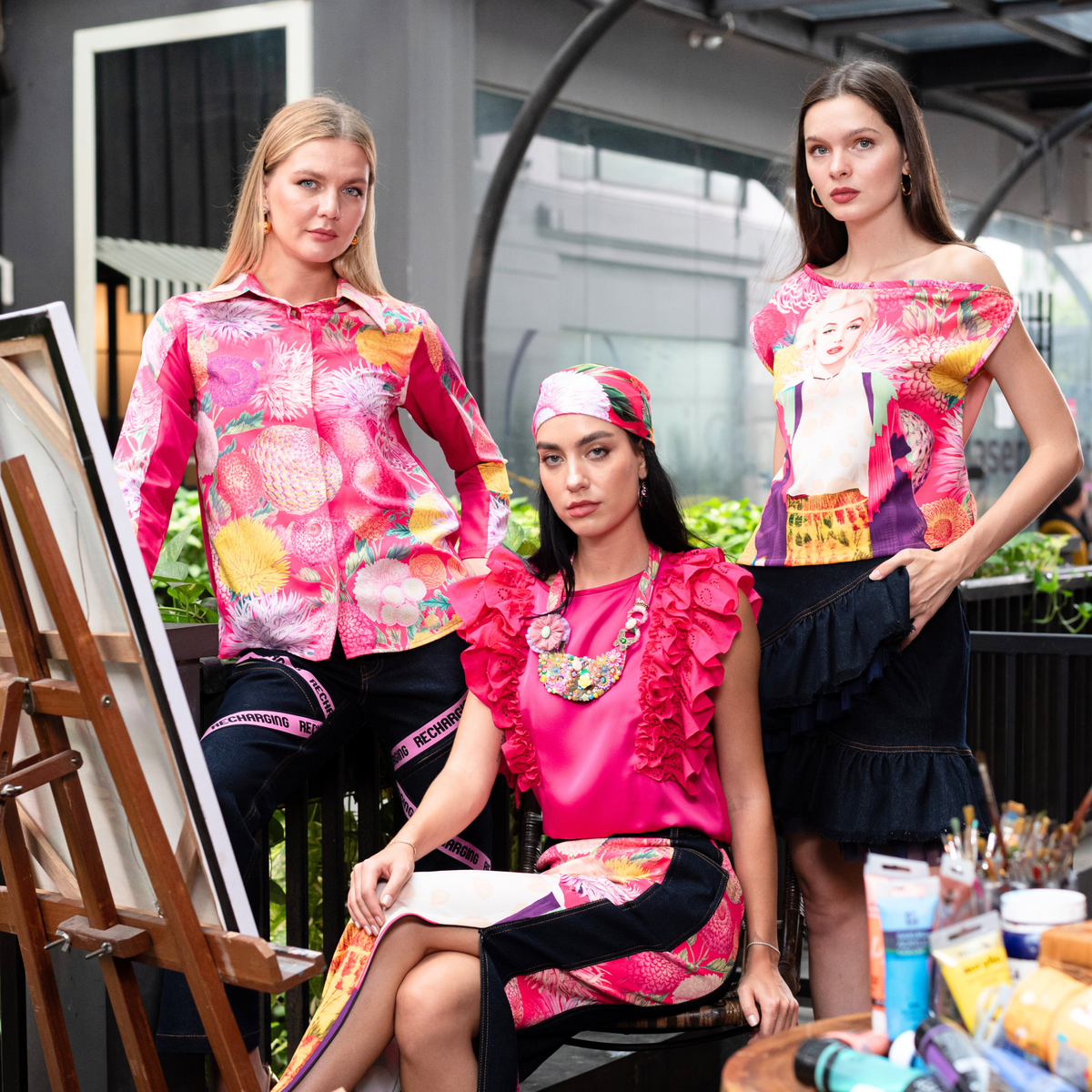 Flower Passion ganger pink top - 2MADISONAVENUE.COM