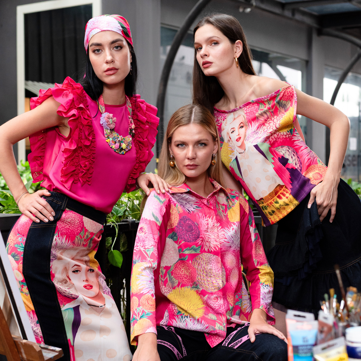 Flower Passion ganger pink top - 2MADISONAVENUE.COM