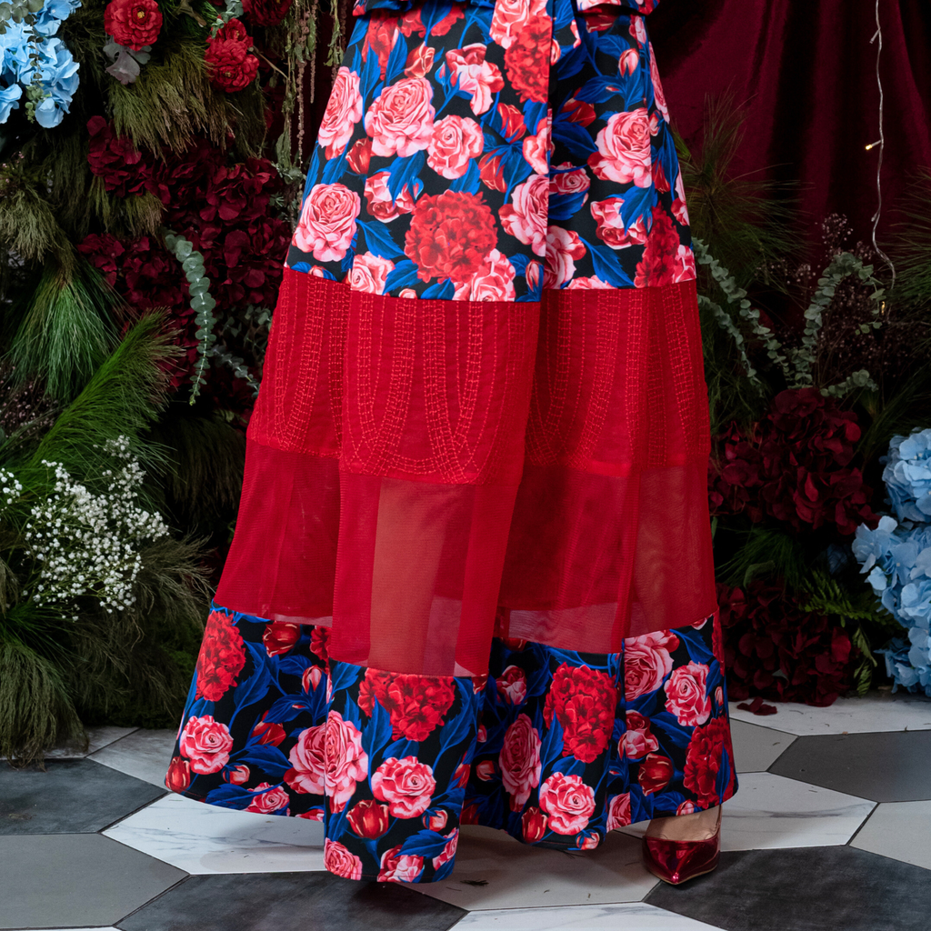 Flower Retro Jennifer Long Skirt